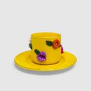 Floral cup and saucer
