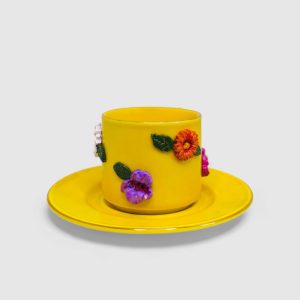 Floral cup and saucer