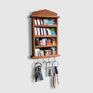 Bookshelf themed Keyring Holder (English dummy Books)