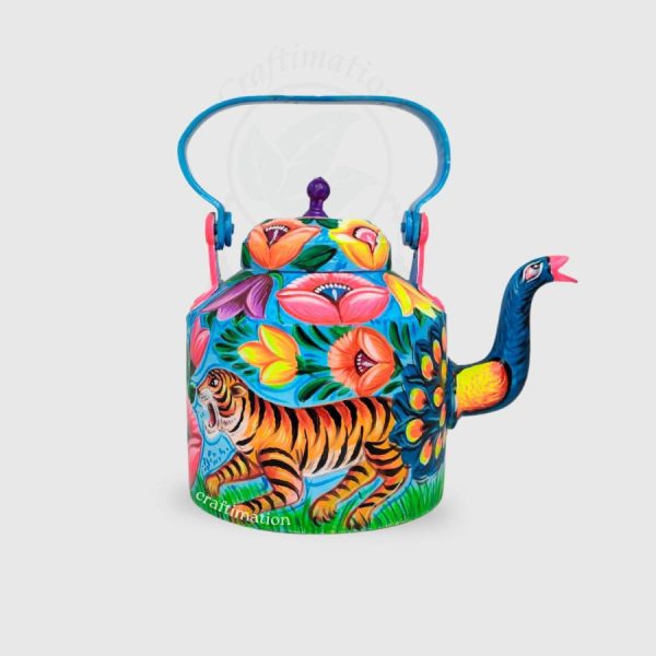 Painted Kettle – Tiger and Peacock
