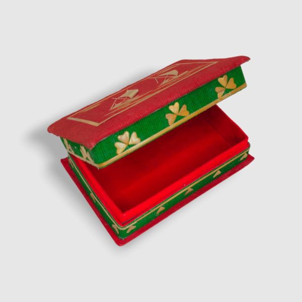 Jute Jewelry Box Red - Image 2