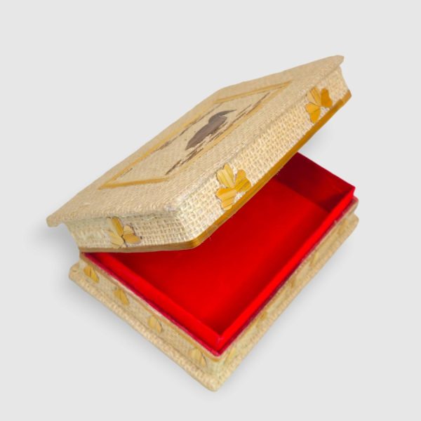 Jute Jewelry Box Bird Design - Image 2