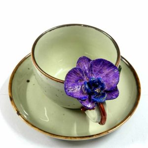 Purple Orchid Cup & Saucer