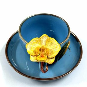 Yellow Orchid Cup & Saucer
