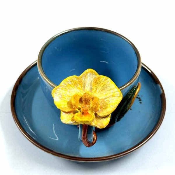 Yellow Orchid Cup & Saucer