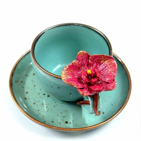 Magenta Orchid Cup & Saucer